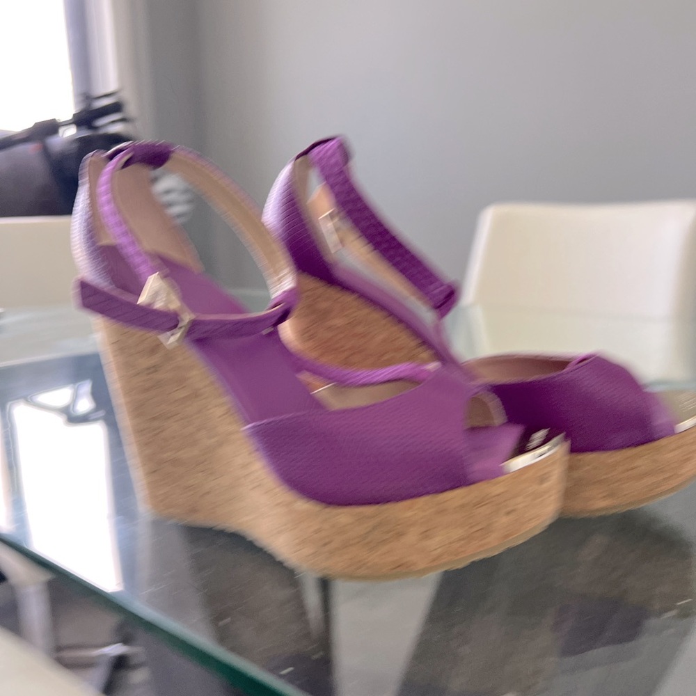 Jimmy Choo Pela Cork Leather wedge.